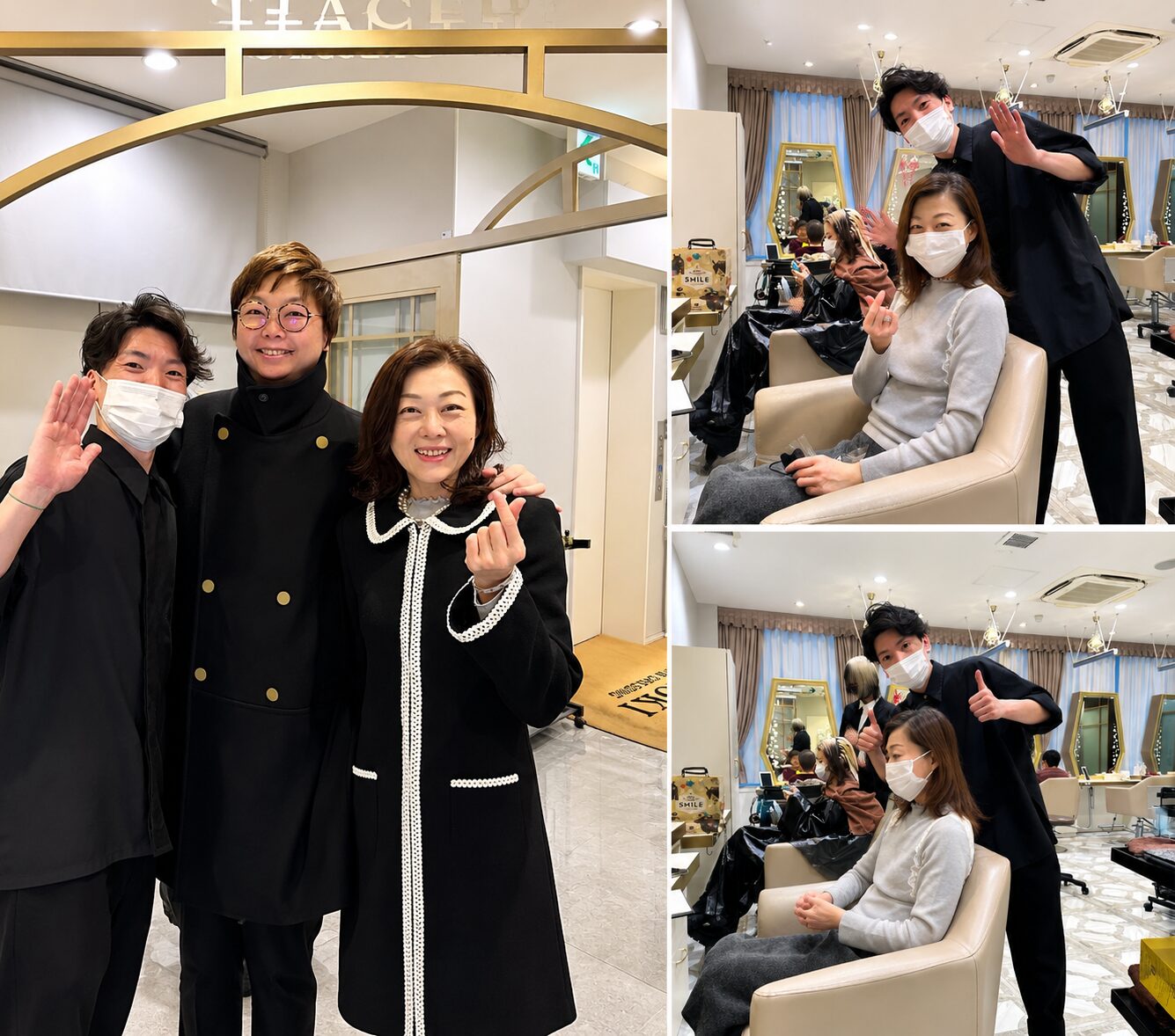 Two long-time clients from Singapore visiting Kenji at his Ginza hair salon in Tokyo