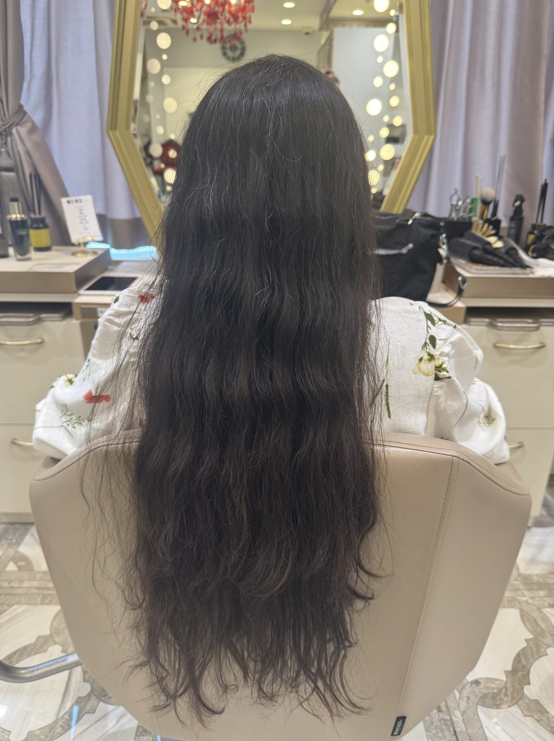 Side view after — soft movement and shine following the treatment